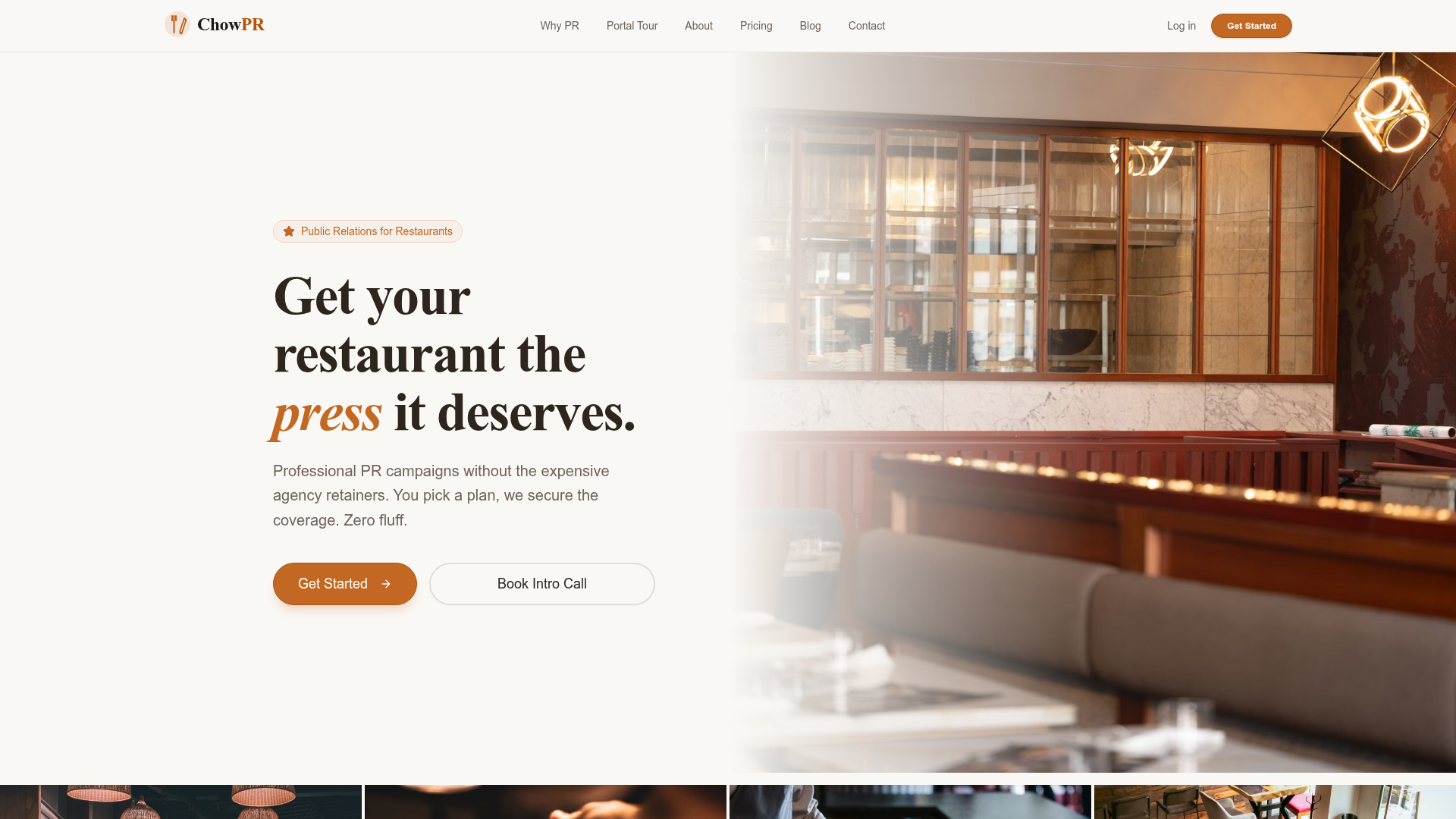 ChowPR website screenshot