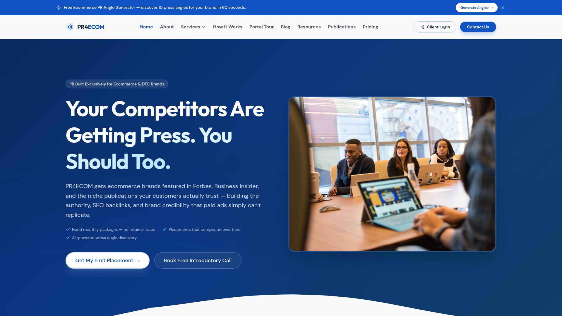 PR4ECOM website screenshot